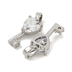 Латунные микропаве прозрачные подвески с фианитом KK-G490-02P