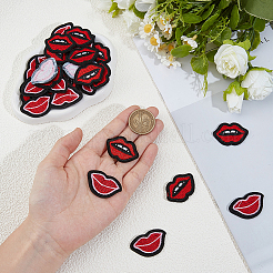 40 Stück 2 Stile Lippe Polyester computergesteuerte Stickerei Stoff zum Aufbügeln/Aufnähen Patches&nbsp;DIY-GF0012-58