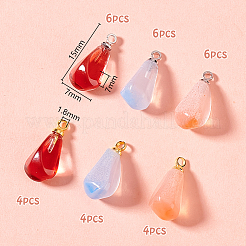 30 шт. 4-х цветные подвески из золотистого латунного стекла KK-GA0001-65