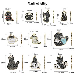 30pcs 10 styles de pendentifs en émail en alliage&nbsp;ENAM-CJ0004-65
