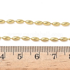 Ожерелья из латунных рисовых шариков толщиной 2.5 мм NJEW-P339-04G