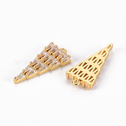 Латунные микропаве прозрачные подвески с фианитом ZIRC-S068-032-NF