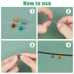 120 шт. 2-х цветные железные пружинные бусины-подвески IFIN-HY0001-07