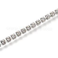 Браслеты-цепочки из нержавеющей стали 304 со стразами&nbsp;AJEW-B004-01B-A