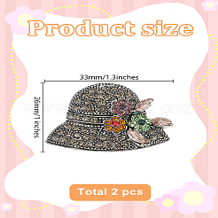 2 шт. шляпа с брошками из цинкового сплава в виде цветка&nbsp;JEWB-LP0001-05