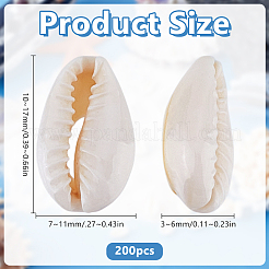 200 шт. натуральные бусины из смешанных ракушек каури&nbsp;BSHE-HY0001-09