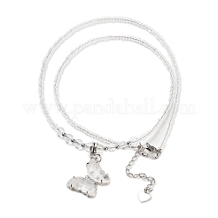 Ожерелья-подвески с граненой бабочкой из натуральных и синтетических драгоценных камней NJEW-G143-01