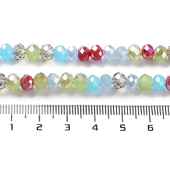 ガラスビーズ連売り  多面カット  ロンデル  ライトスチールブルー  6x5mm  穴：1mm  約85~88個/連  16.1~16.5インチ（41~42cm）&nbsp;EGLA-A034-M6mm-49