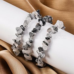 Natürliche Armbänder aus turmaliniertem Quarz / schwarzem Rutilquarz&nbsp;BJEW-JB03681-01