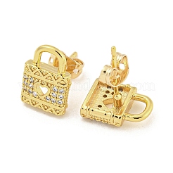 Ottone micro spianare zirconi orecchini&nbsp;EJEW-P261-29B-G