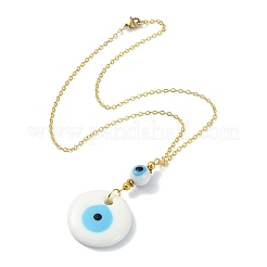 Collier pendentif mauvais œil au chalumeau&nbsp;NJEW-JN04614-01