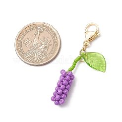 Подвесные украшения из стеклянных бусинок цвета шелковицы&nbsp;HJEW-MZ00267-02