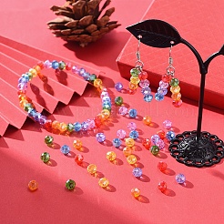 350шт 7 стиля краски для выпечки и стеклянные бусины из гальваники EGLA-YW0001-18