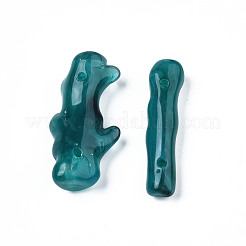 アクリルのリンク  天然石風  ツートン  ナゲット  ティール  35~42x9~21x8~12mm  穴：2mm  約125個/500g&nbsp;OACR-S017-56E