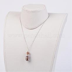 Стеклянная бутылка кулон ожерелье NJEW-JN01697