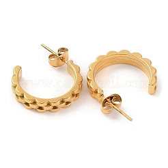 Круглые серьги-гвоздики из нержавеющей стали 304 с ионным покрытием (IP) EJEW-A104-30G