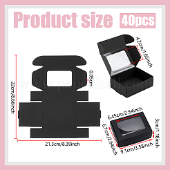 Складные креативные почтовые коробки из крафт-бумаги с видимым окном&nbsp;CON-WH0113-08A-01