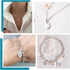 6 шт. 925 овальных подвески из стерлингового серебра&nbsp;STER-PH0002-48