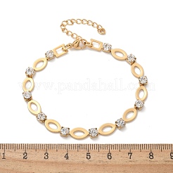 Браслеты-цепочки из нержавеющей стали 304 со стразами для женщин&nbsp;BJEW-F488-26C-G