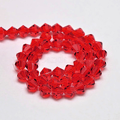 Nachzuahmen österreichischen Kristall Doppelkegel Glasperlen Stränge&nbsp;LS-GLAA-F029-4x4mm-14