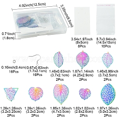 Наборы для изготовления украшений из нержавеющей стали в виде листа 201 с травленым металлом DIY-FS0007-45