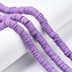 Плоские круглые бусины из глины ручной работы полимерные&nbsp;CLAY-R067-10mm-01