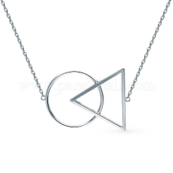 Set di collana e orecchini in argento con triangolo geometrico da indossare tutti i giorni&nbsp;RC4347-3
