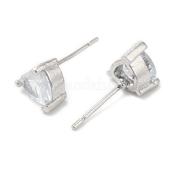 Kristall-Strass-Herz-Ohrstecker&nbsp;EJEW-D059-01P
