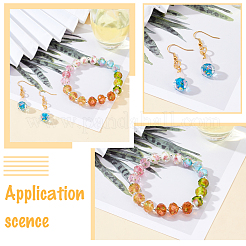 32 шт. 8-цветные нити рондель-бусины ручной работы из золотого песка&nbsp;LAMP-OC0001-44