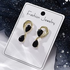 Pendientes de aleación con rhinestone&nbsp;EJEW-M075-04G-03