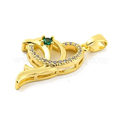 Латунные микропаве прозрачные подвески с фианитом KK-P263-05B-G