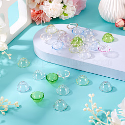 28шт 7 цвета прозрачные акриловые колпачки для бусин&nbsp;OACR-TA0004-02