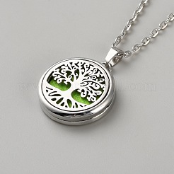 Сплав и хирургическая нержавеющая сталь 316 и хлопковые полые ожерелья с эфирными маслами для женщин&nbsp;NJEW-WH0031-06P