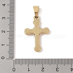 PVD真空メッキ304ステンレスペンダント  クロスチャーム  宗教  ゴールドカラー  27x17.5x3mm  穴：6x3.5mm&nbsp;STAS-M068-06G