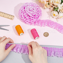 8 ярд полиэфирной плиссированной кружевной ленты OCOR-WH0078-159B