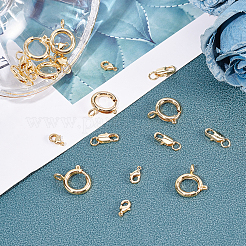 24 шт. 4 вида латунных карабинов и пружинных застежек&nbsp;KK-CA0001-51G