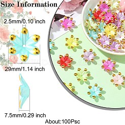 100шт акриловые колпачки для бусин. цветок&nbsp;OACR-CJ0001-91C