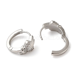 Серьги-кольца с кубическим цирконием в форме сердца EJEW-Z019-07P