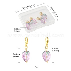 4 шт. подвеска ручной работы в виде клубники HJEW-FS00041-03