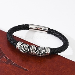 Плетеные браслеты из кожаного шнура из микрофибры BJEW-D304-10AS