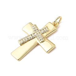 Pendentifs en laiton de Pâques sertis de micro-pavés de zircone cubique transparente&nbsp;KK-E799-05A-G