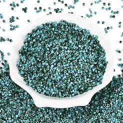不透明なピカソシリンダーガラスビーズ  丸い穴  ミディアムシーグリーン  2.5x1.5mm  穴：1.2~1.4mm  約30000個/ポンド&nbsp;SEED-Q039-06A-16