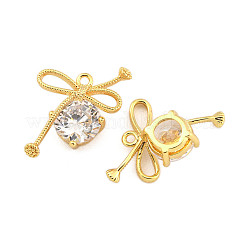 Pendentifs avec zircon cubiques à micro-pavés en laiton&nbsp;KK-H071-02A-G