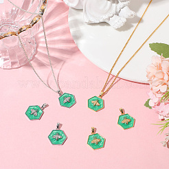 6шт 2 цвета латунные подвески&nbsp;KK-BBC0021-45