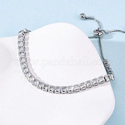 Браслеты-цепочки из нержавеющей стали 304 с прозрачными кубическими цирконами BJEW-G754-03P-02