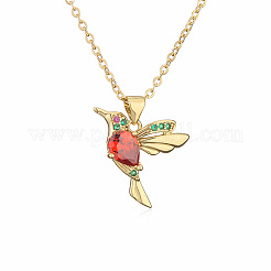 Halsketten mit Vogelanhänger aus Messing mit Pavé-Zirkonia&nbsp;FS-WG89328-02