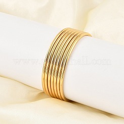 Ионное покрытие (ip) 7 шт. модные простые браслеты из нержавеющей стали 304 BJEW-L664-022B-G01