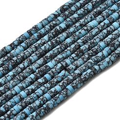 Окрашенные синтетические бирюзовые бусы нити G-Z089-A04-S