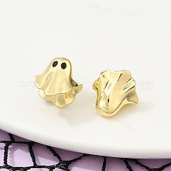 Серьги-гвоздики из латуни в виде призрака EJEW-B149-01G-02