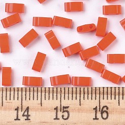 MIYUKIハーフティラビーズ  日本製シードビーズ  2の穴  （htl406)不透明なオレンジ  5x2.3x1.9mm  穴：0.8mm  約250PCS /ボトル  10 G /ボトル&nbsp;SEED-JP0008-HTL406